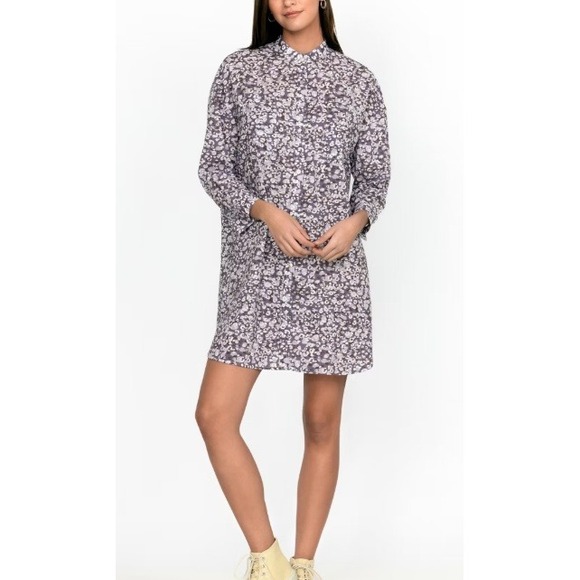 Johnny Was Calme XS Button Up Shirt Dress Abstract Artsy Cotton Long Sleeve Boho - Picture 1 of 11